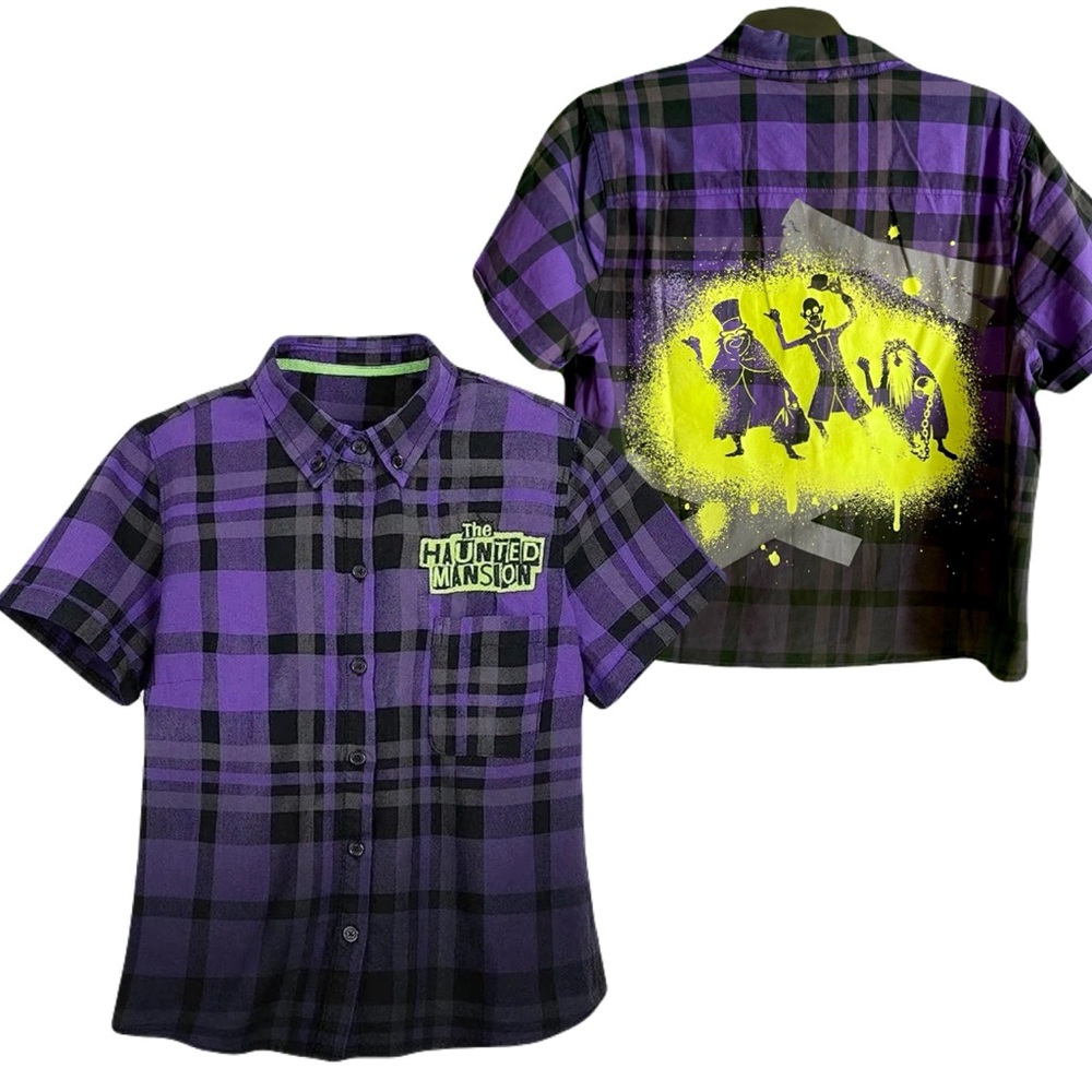 Purple Plaid Button-Up Shirt -